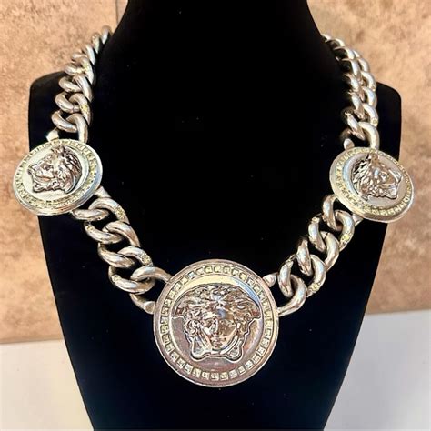 silver versace pendant|versace gold chain and pendant.